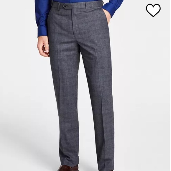 MICHAEL KORS MEN Classic Fit Wool Blend Stretch Suit Jacket PANTS SET PLAID BLUE - Picture 6 of 16